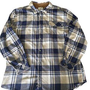 Legendary Whitetails Original Buck Camp Blue /Tan Flannel Shirt Men’s Sz 3XT